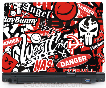 Play Bunny dangerous - naklejka BombStickers na laptopa lapka - ED737
