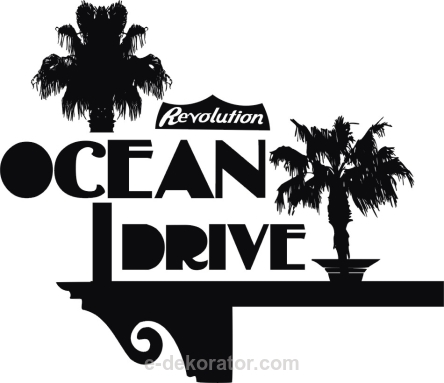Ocean drive - naklejka scienna - szablon malarski - kod ED430