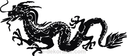 Smok - dragon - naklejka scienna - szablon malarski - kod ED380