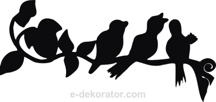 Ptaszki - wróble - naklejka scienna - szablon malarski - kod ED397