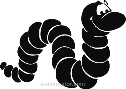 Dżdzownica - glizda - boa - gąsienica - wąż-  naklejka scienna - szablon malarski - kod ED341