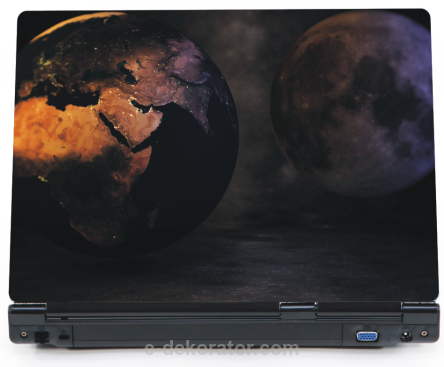 Ziemia z księżycem - naklejka na laptopa lapka - ED785
