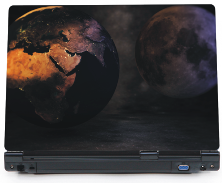 Ziemia z księżycem - naklejka na laptopa lapka - ED785