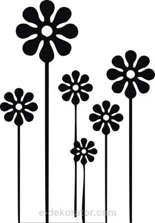 Stokrotki - polne kwiatki - naklejka scienna - szablon malarski - kod ED399