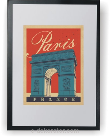 Paris Poster Art Deco - plakat A3 w ramce