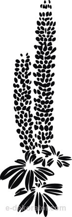 Trytomy bukiet kwiatów - naklejka scienna - szablon malarski - kod ED383