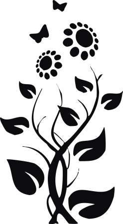 Słoneczniki - kwiaty - bukiet - naklejka scienna - szablon malarski - kod ED358