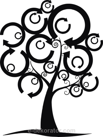 Strzałkowe drzewo - naklejka scienna - szablon malarski - kod ED361