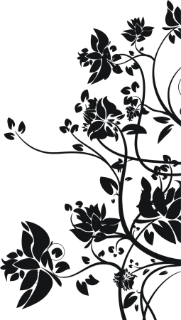 Polana kwiatowa - dzikie kwiatki - naklejka scienna - szablon malarski - kod ED409