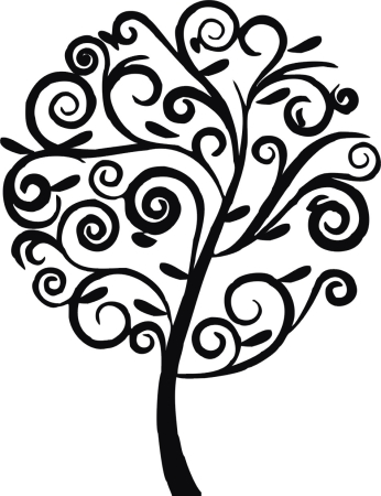 Kaszubskie drzewko - esy floresy - naklejka scienna - szablon malarski - kod ED336