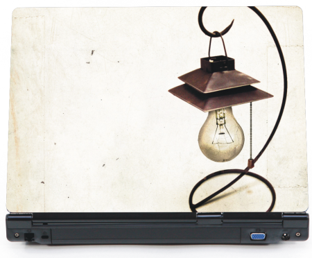 Stara lampa retro - naklejka na laptopa lapka - ED723