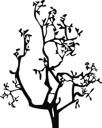 Straszne drzewo - naklejka scienna - szablon malarski - kod ED381