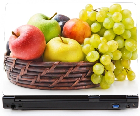 Kosz z owocami - naklejka na laptopa lapka - kod ED675
