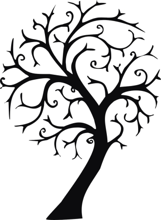 Alejkowe drzewo - naklejka scienna - szablon malarski - kod ED387
