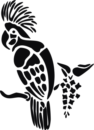 Papuga - Ara - naklejka scienna - szablon malarski - kod ED377