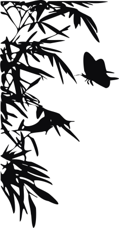 Polana -leśna - motylek - naklejka scienna - szablon malarski - kod ED396