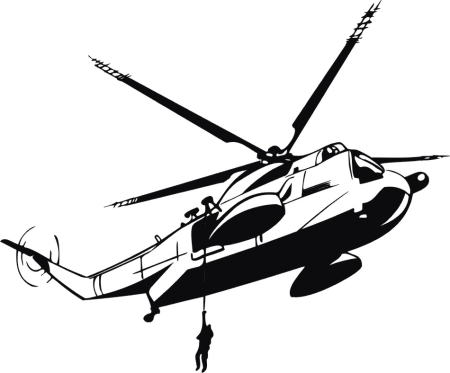 Helikopter - naklejka scienna - szablon malarski - kod ED451