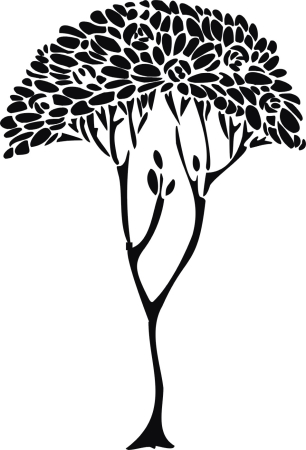 Wrzos alejowy - drzewo - naklejka scienna -  szablon malarski - kod ED338