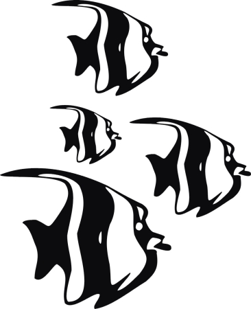 Rybki - akwarium - naklejka scienna - szablon malarski - kod ED367