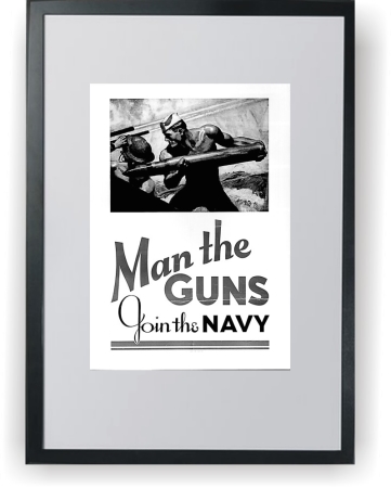 Man the Guns - Join to Army - plakat A3 w ramce