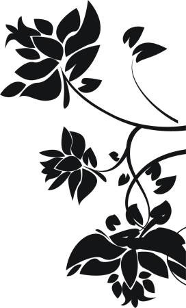Dzika róża - kwiatek - naklejka scienna - szablon malarski - kod ED410