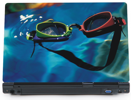 Okulary w basenie - naklejka na laptopa lapka - ED826