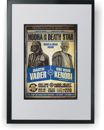 Darth Vader vs Obi Wan Kenobi - plakat A3 w ramce