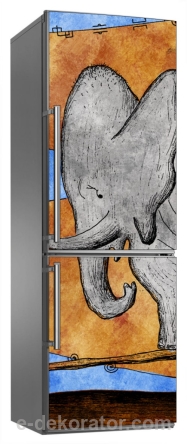Słoń słonica pustynia rysunek - naklejka na lodówkę - kod ED655