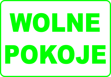 Tabliczka - WOLNE POKOJE 