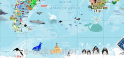 Mapa Świata dla dzieci ilustrowana nr MSWM001 10