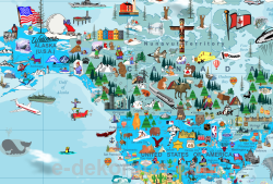 Mapa Świata dla dzieci ilustrowana nr MSWM001 5