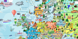 Mapa Świata dla dzieci ilustrowana nr MSWM001 6 europa