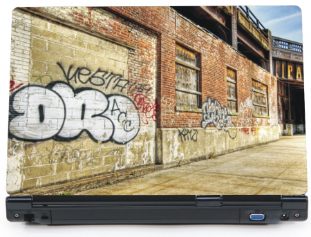 Graffiti na ścianie - naklejka na laptopa lapka lapa - ED795