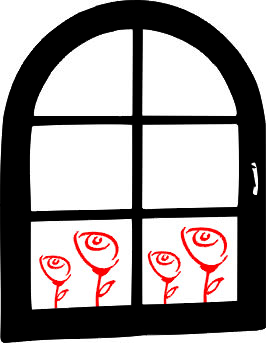 Okno półokrągłe różane - kod ED237