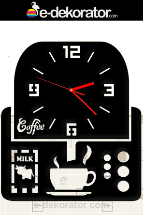 coffe express zegar z pleci