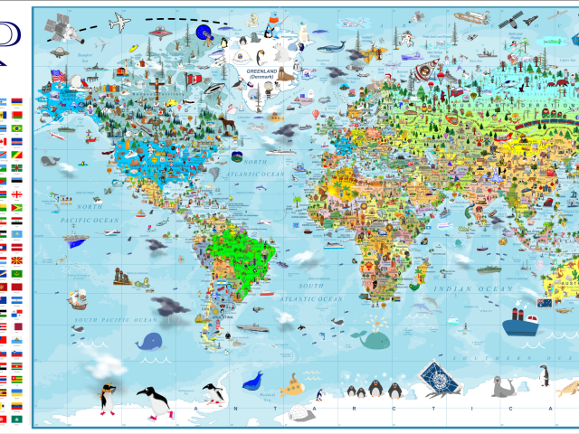 Ilustrowana mapa świata